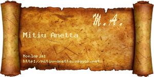 Mitiu Anetta névjegykártya